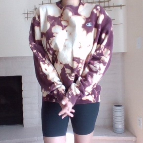 Custom Bleached Vintage Champion Crew Sweater - Picture 2 of 5